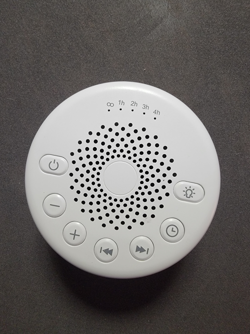 Easysleep EWN-12 White Round Noise Machine with Timer, Light & Sound Therapy